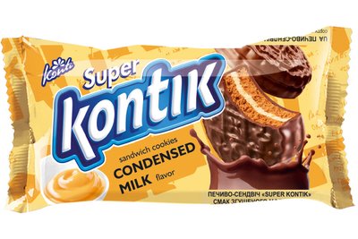Печиво-сендвіч «Super Kontik» смак згущеного молока 417404273  фото