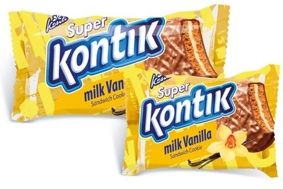 Печиво-сендвіч «Super Kontik» ванільний молочний смак 417404271  фото