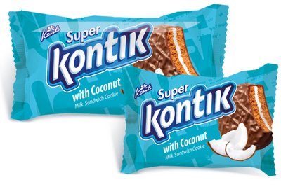 Печиво-сендвіч «Super Kontik» зі смаком кокосу молочний 417404286  фото