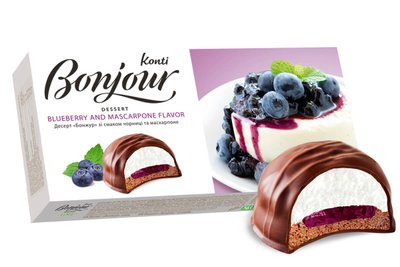 Десерт «Бонжур» зі смаком чорниці та маскарпоне 417404221  фото